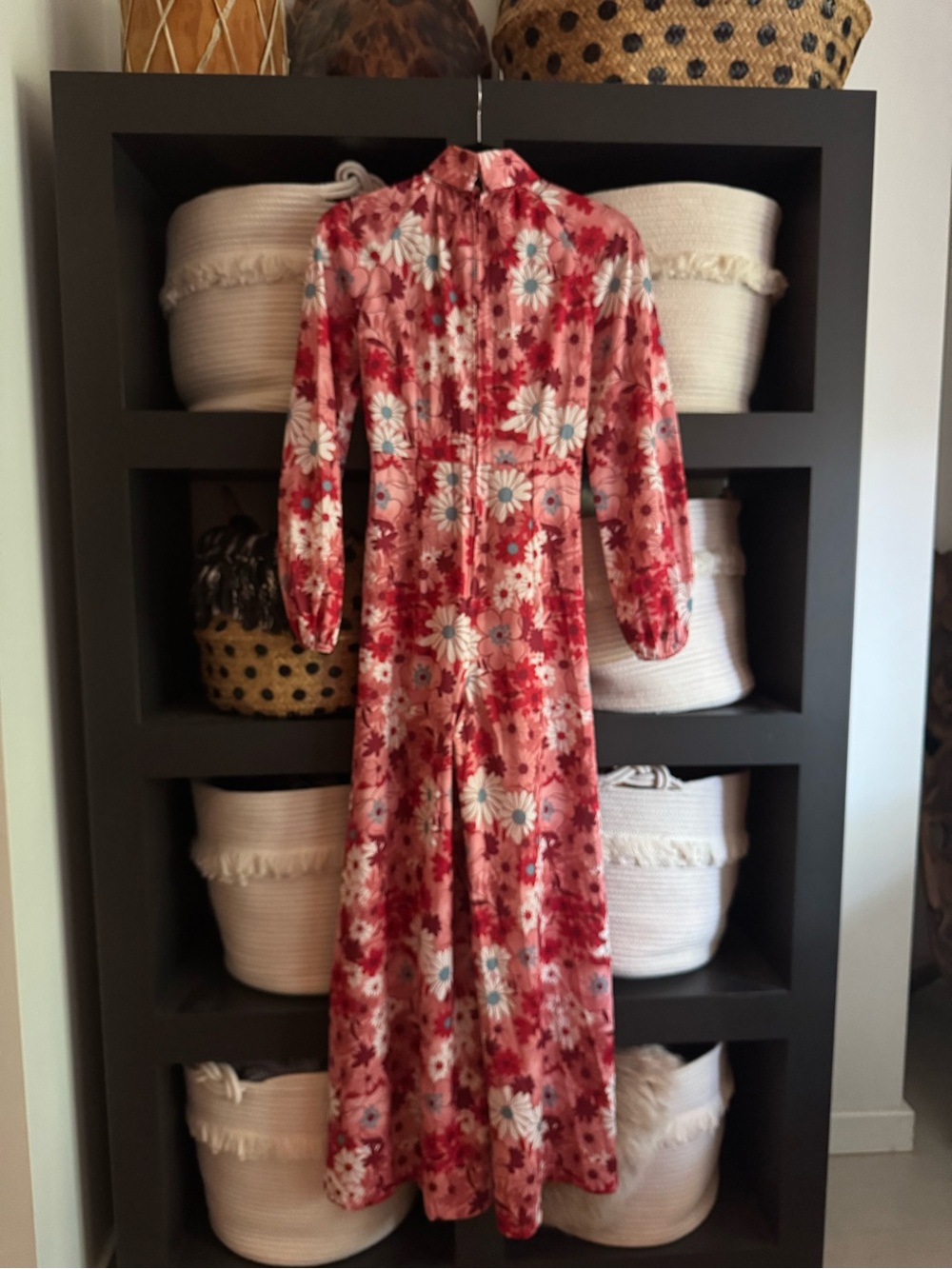 70s Floral Long Sleeve Jumpsuit